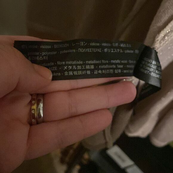 NWOT Zara Crossover Taupe Gold Shimmer Midi Dress - Picture 11 of 11